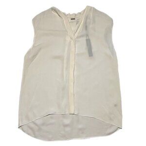 NEW NWT ELIE TAHARI SLEEVELESS ADIRA BLOUSE 100% Silk PEARL WHITE $228 RETAIL